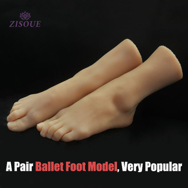 A Pair Ballet Foot Model Female Fake Nail Practice Mannequin Silicone Foot For Manicure Diy Shoe Sock Display 3815