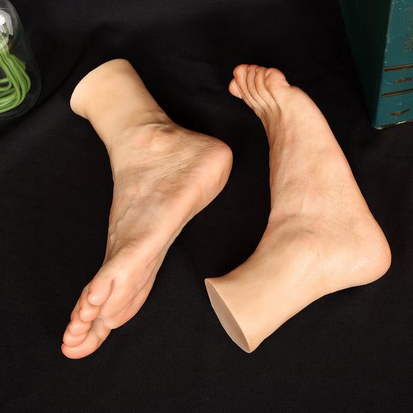 Fake Nail Practice Props Foot Model Art Silicone Male Feet Shoes Display Tarsel Bone Ankle Mannequin Dummy Z4388