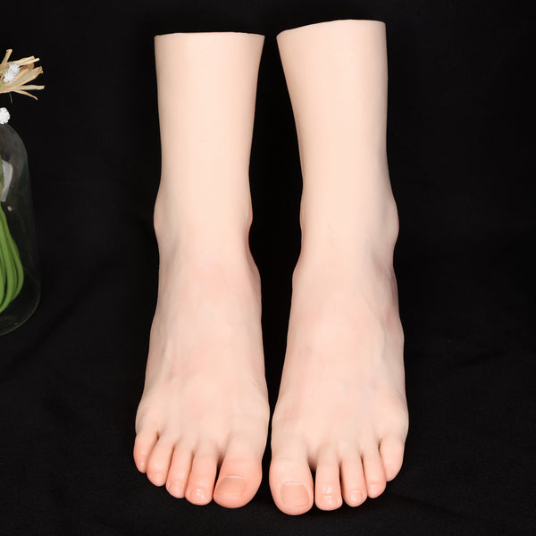 Silicone Foot Model Female Blood Vessels Visible Realistic Fake Feet for Nail Art Jewelry Display Z37